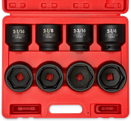 3/4" Drive Jumbo Shallow Impact Socket Set, 8 Piece | SAE (2-1/16" - 2-1/2") | C