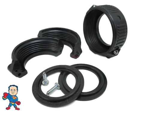 1.5 Inch Heater Split Nut Assembly Kit (Set of 2) with Gaskets for Spa Hot Tub Union Connection