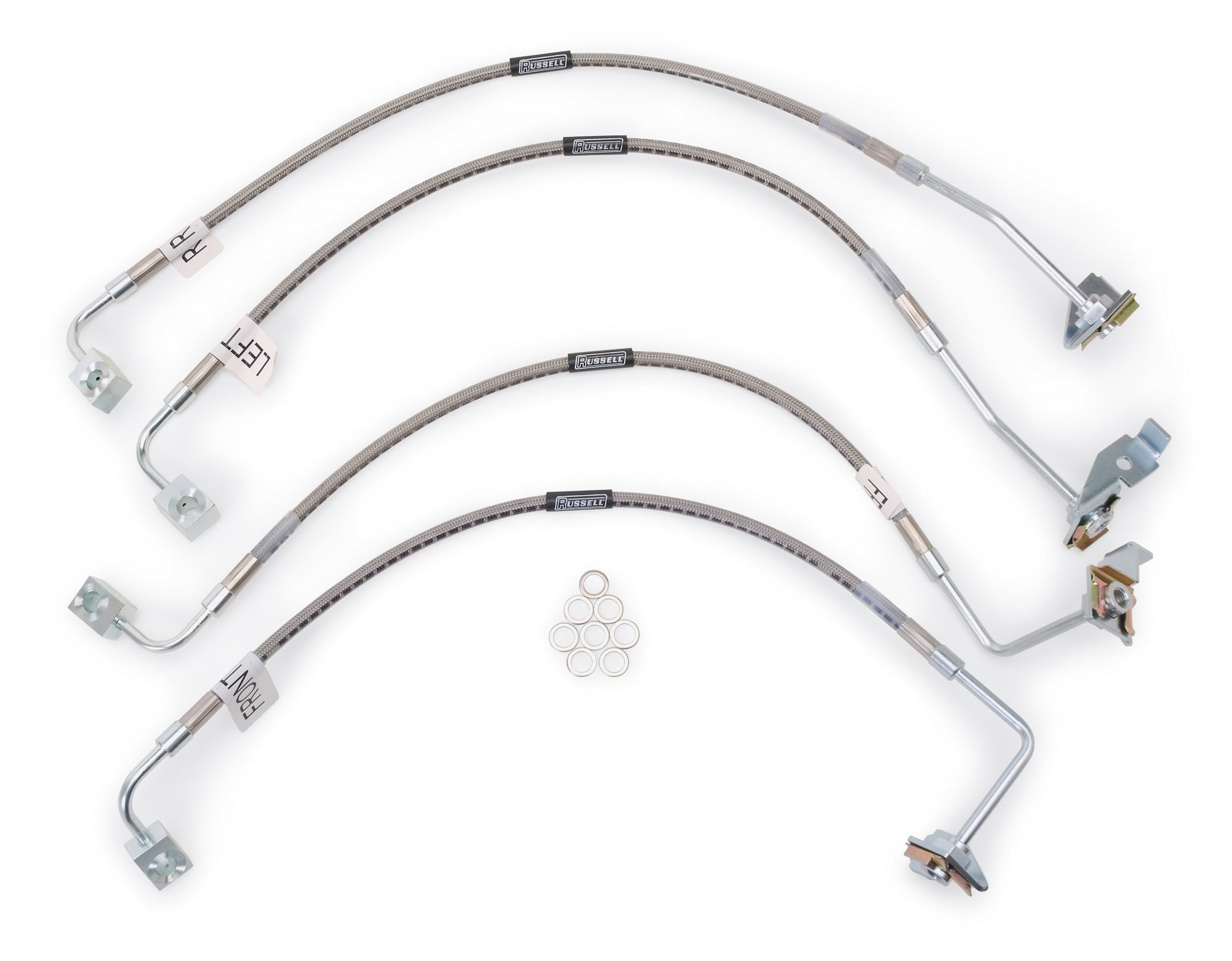Russell Stainless Steel Brake Hose Kit for 07-10 Jeep Wrangler JK