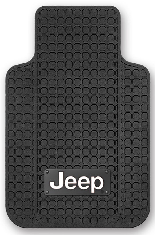 Plasticolor 001521R01 Jeep Logo Floor Mats for Jeep Vehicles