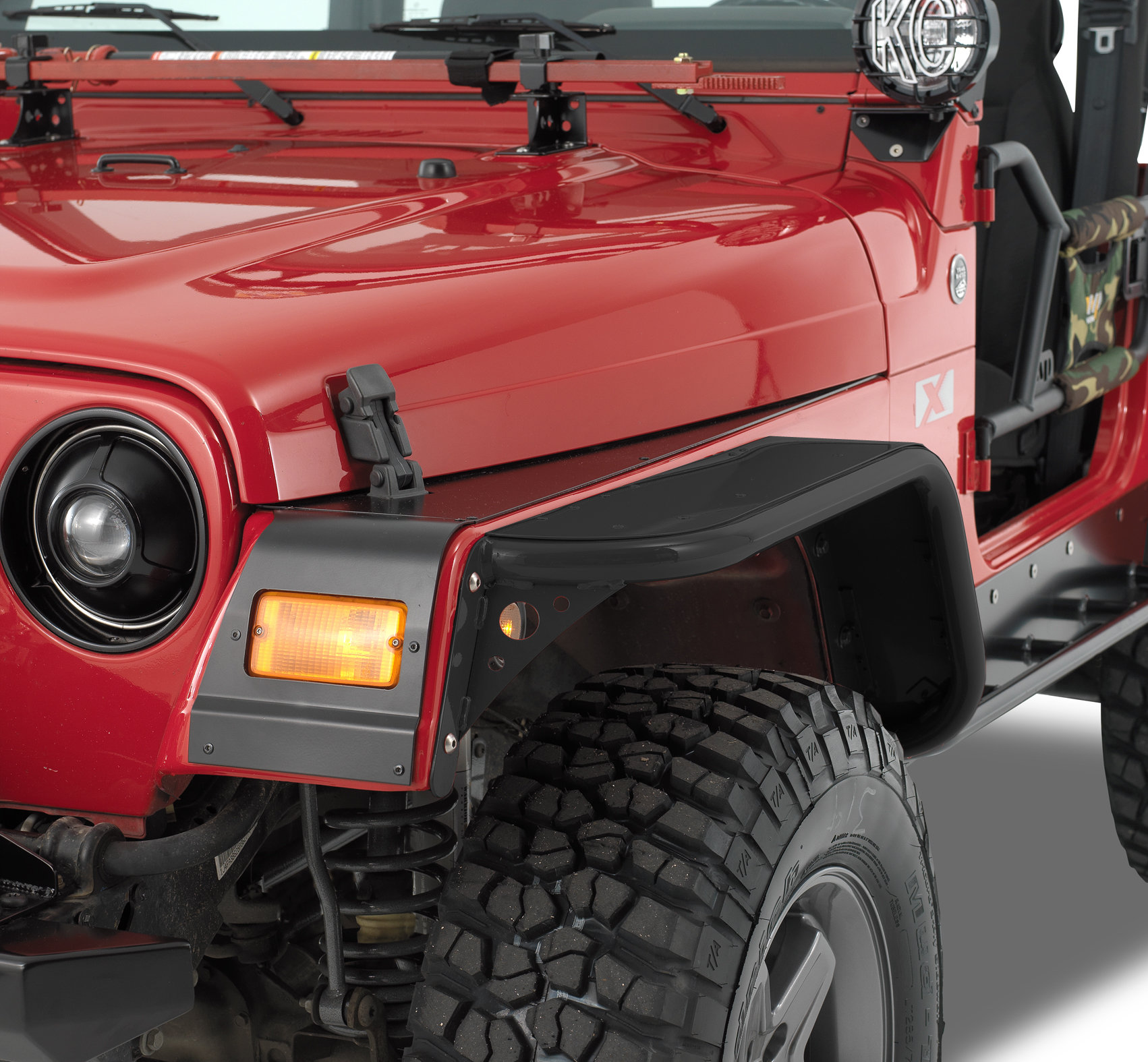 Warrior Products 4" Wide Front Tube Flares for 97-06 Jeep Wrangler TJ & Unlimited