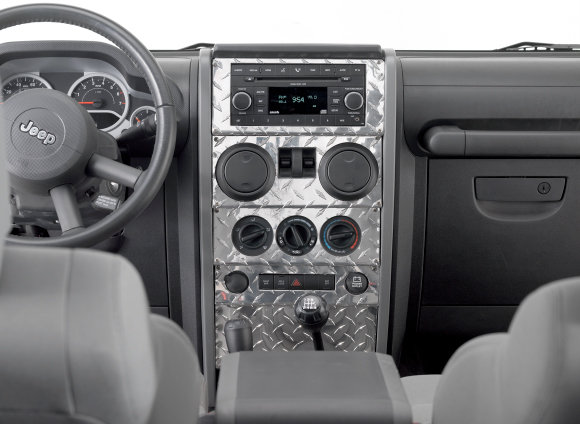 Warrior Products Dash Panel Overlay for 07-08 Jeep Wrangler JK 2 Door with Power Windows