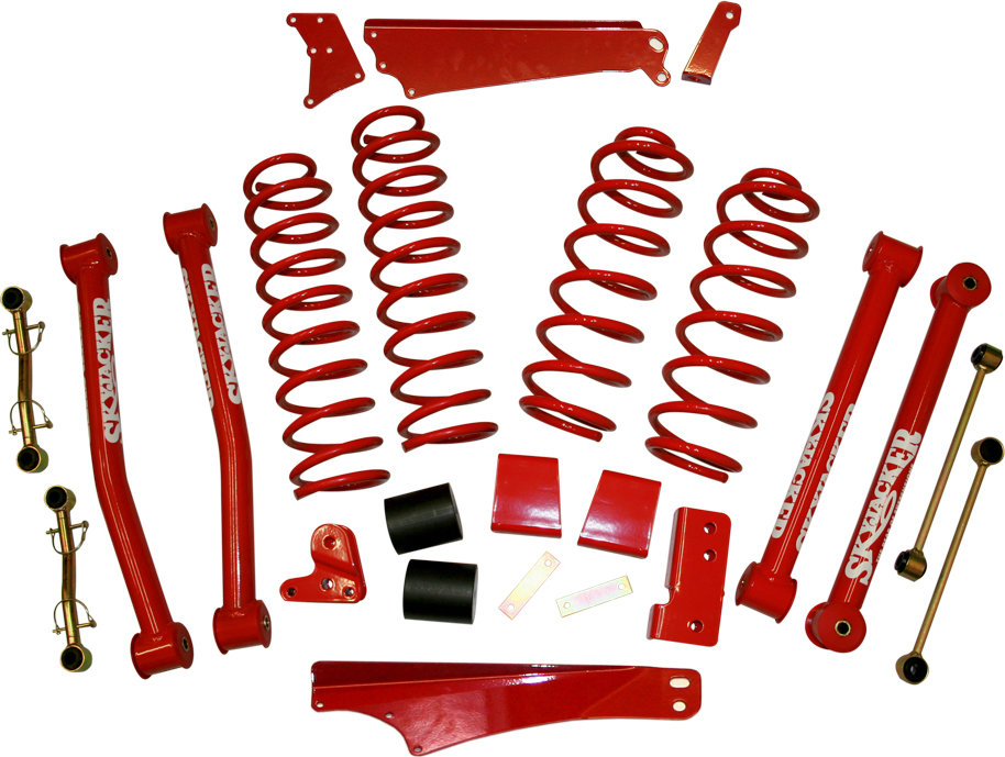 Skyjacker 4" Standard Lift Kit in Classic Red for 07-18 Jeep Wrangler Unlimited JK 4 Door