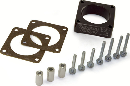 Rugged Ridge 17755.01 Throttle Body Spacer for 91-02 Jeep Wrangler YJ & TJ with 2.5L Engine & 91-06 YJ, TJ & Cherokee XJ with 4.0L Engine