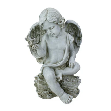12″ Joseph’s Studio Cherub Angel with Dove Outdoor Garden Figure