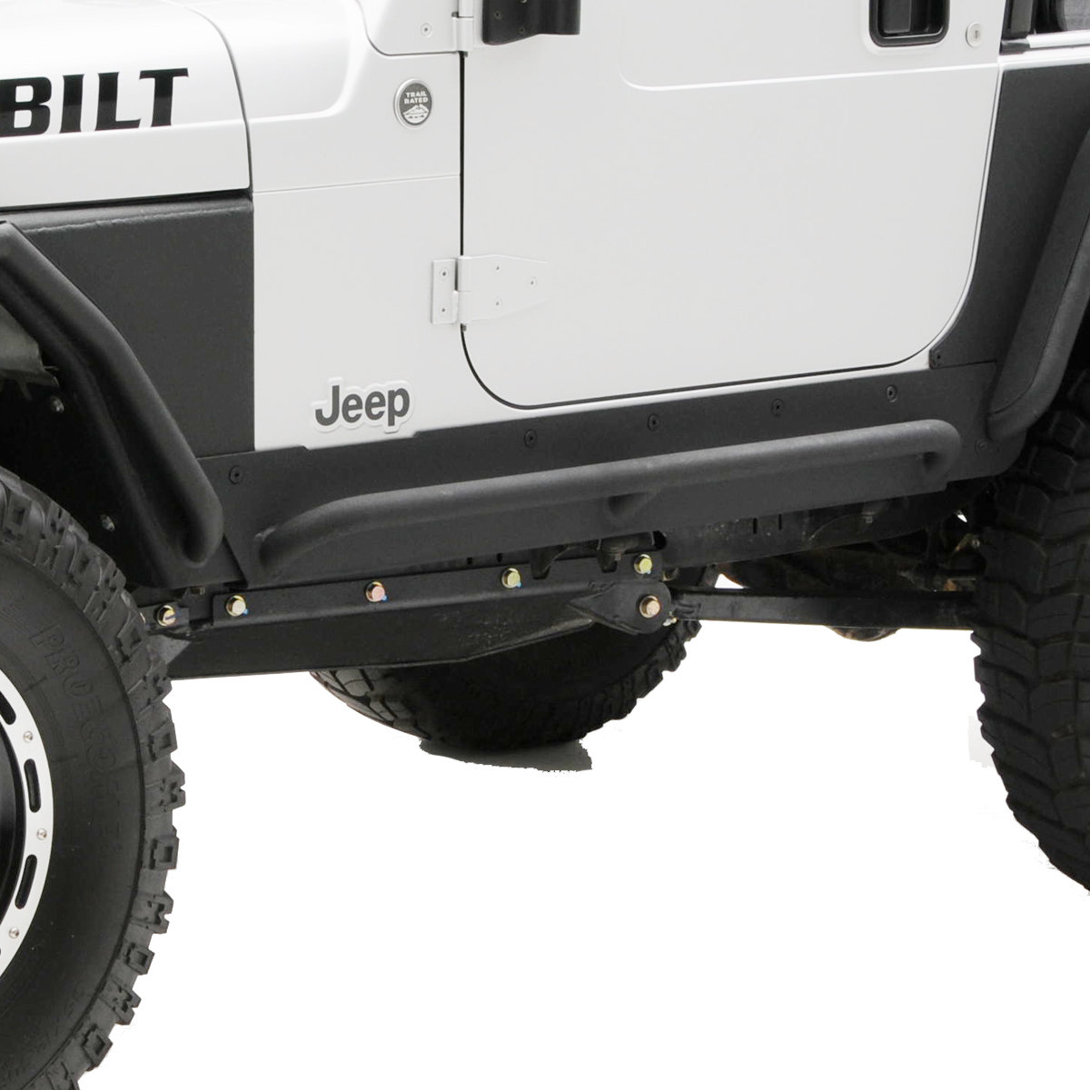 Smittybilt XRC Rock Sliders in Textured Black for 97-06 Jeep Wrangler TJ & Unlimited