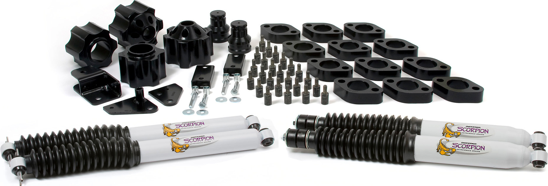 Daystar KJ09156BK 4" Combo Lift Kit in Black with Scorpion Shocks for 07-18 Jeep Wrangler JK