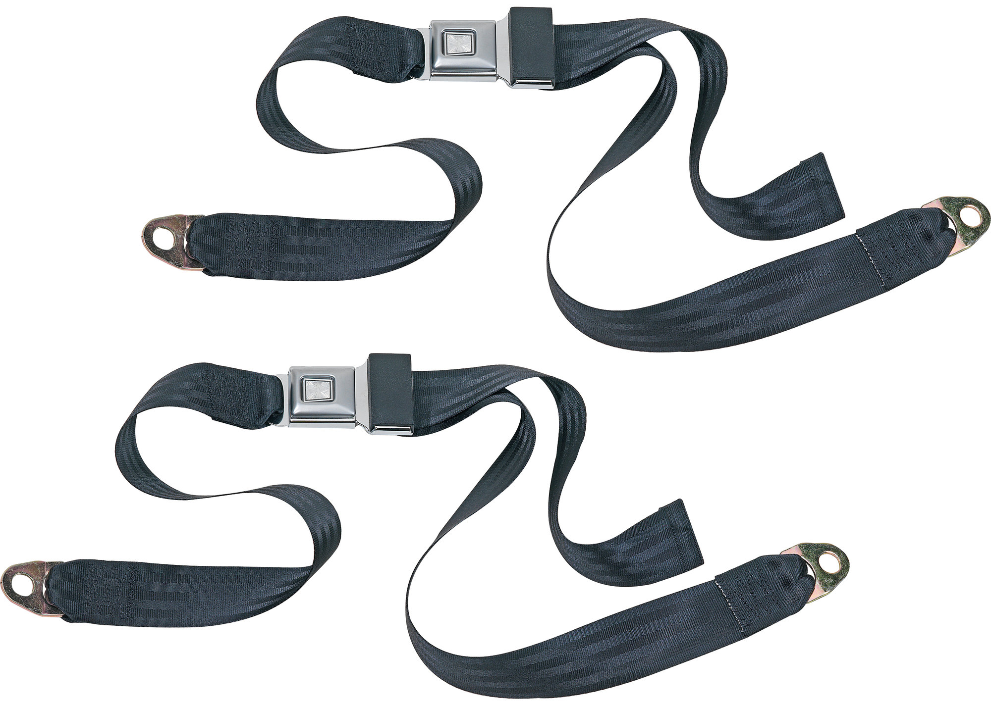 Seatbelt Solutions Metal Push Button 2 Point Non-Retractable Lap Belts for 76-91 Jeep CJ-5, CJ-7, CJ-8 Scrambler & Wrangler YJ