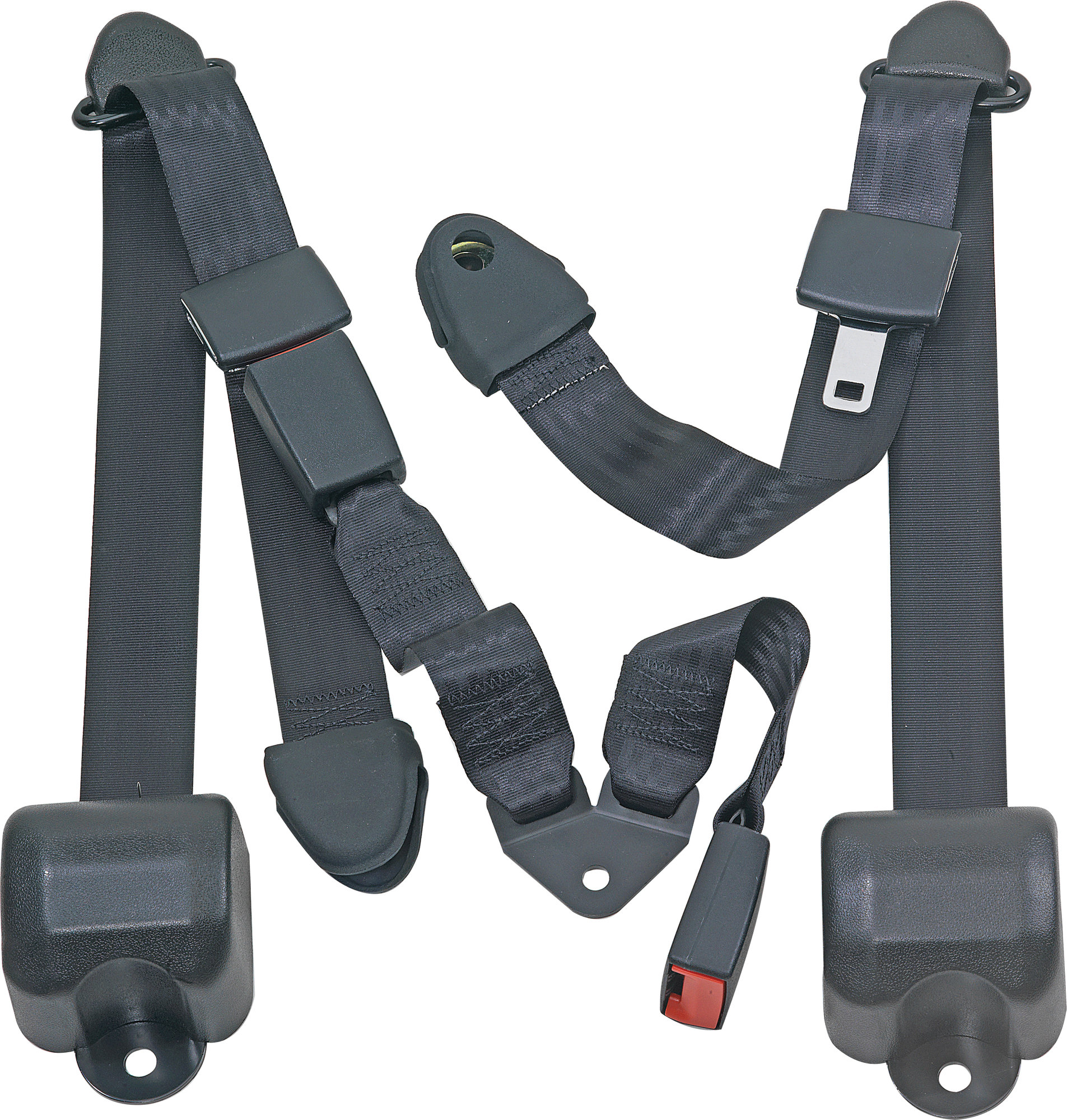 Seatbelt Solutions Rear Push Button 3 Point Retractable Belts for 97-06 Jeep Wrangler TJ & Unlimited