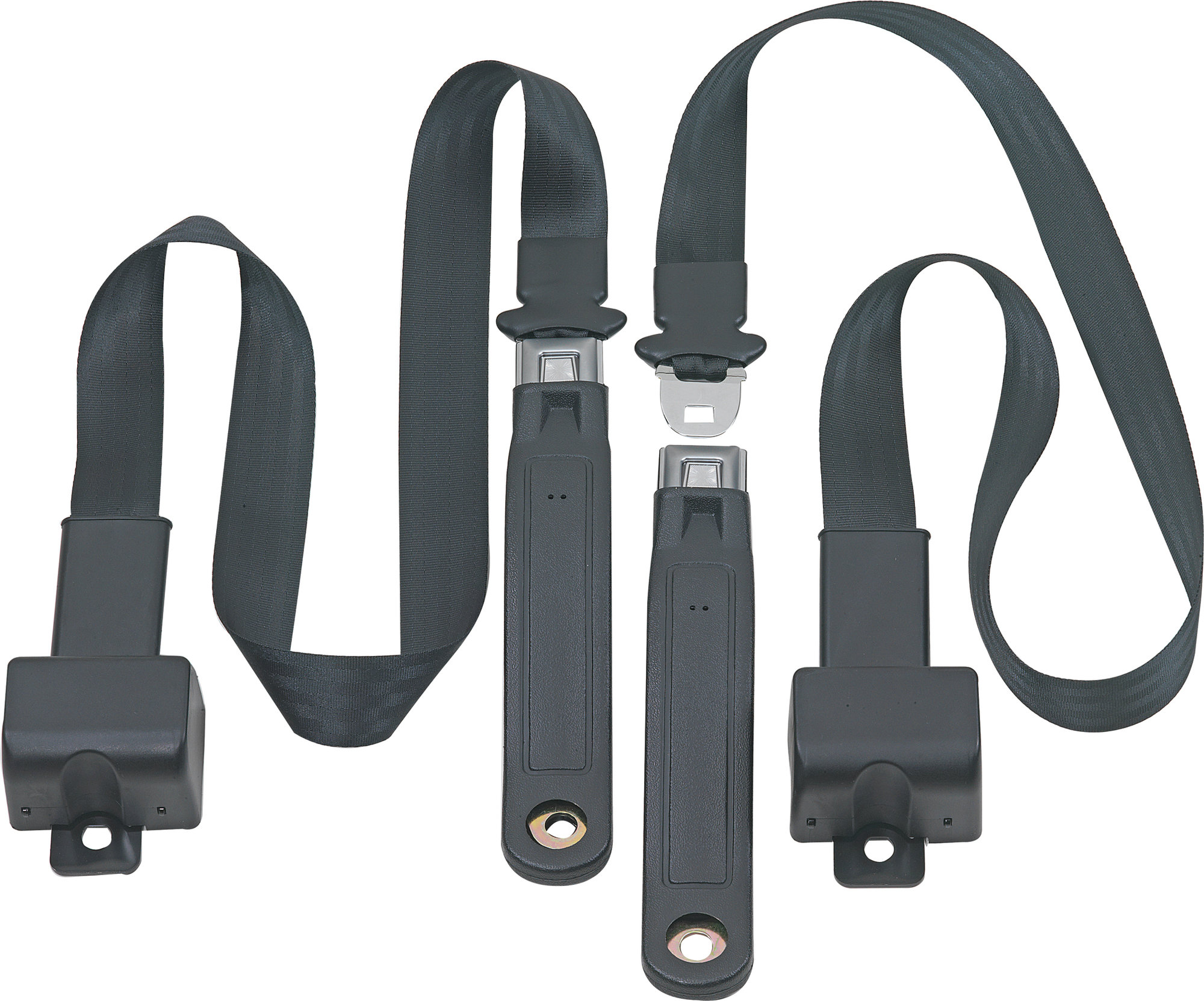 Seatbelt Solutions Front Metal Push Button Retractable 2 Point Lap Belts for 76-81 Jeep CJ-5, CJ-7 & CJ-8 Scrambler