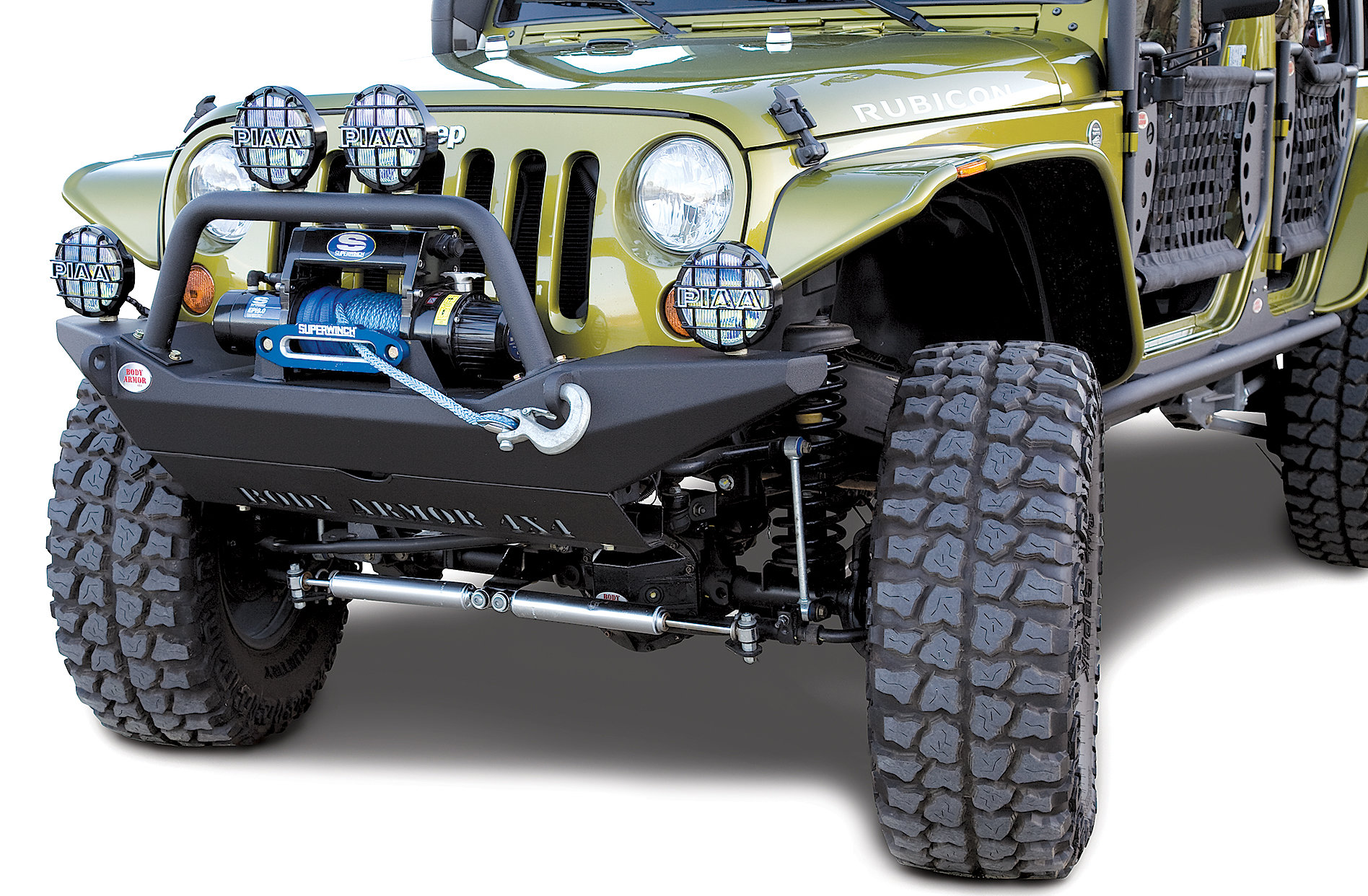 Body Armor JK-19531 4x4 Front High Clearance Bumper in Textured Black for 07-18 Jeep Wrangler JK