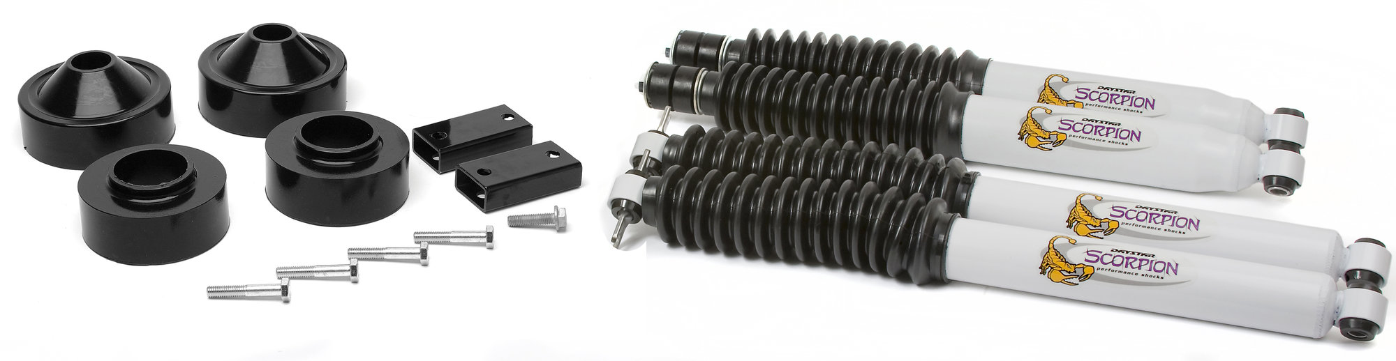Daystar KJ09159BK 1-3/4" Comfort Ride Lift Kit in Black with Scorpion Shocks for 07-18 Jeep Wrangler JK