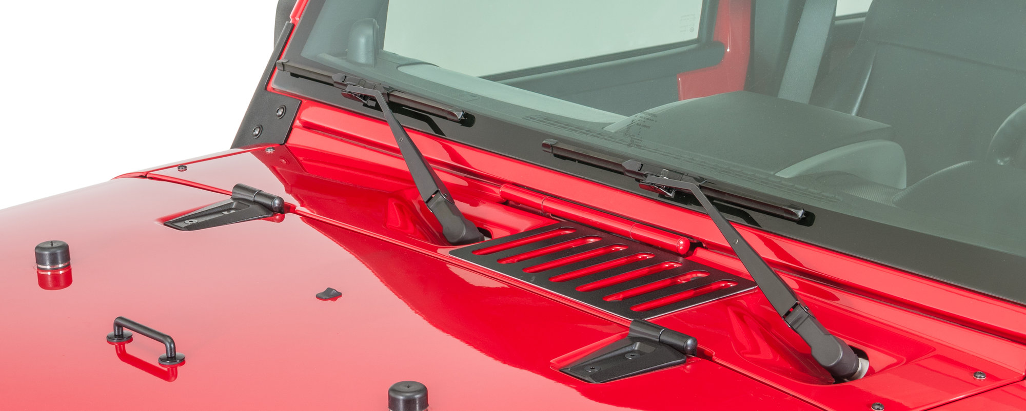 Kentrol Hood Hinges in Stainless Steel for 07-18 Jeep Wrangler JK