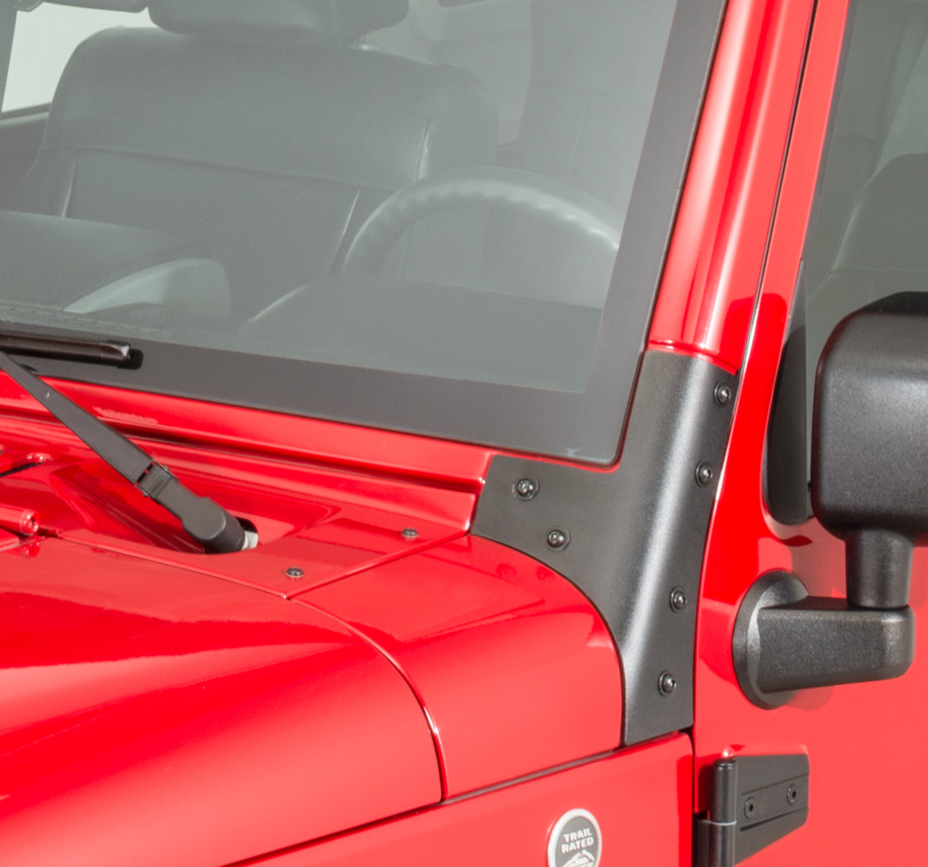 Kentrol Stainless Steel Windshield Supports for 07-18 Jeep Wrangler JK