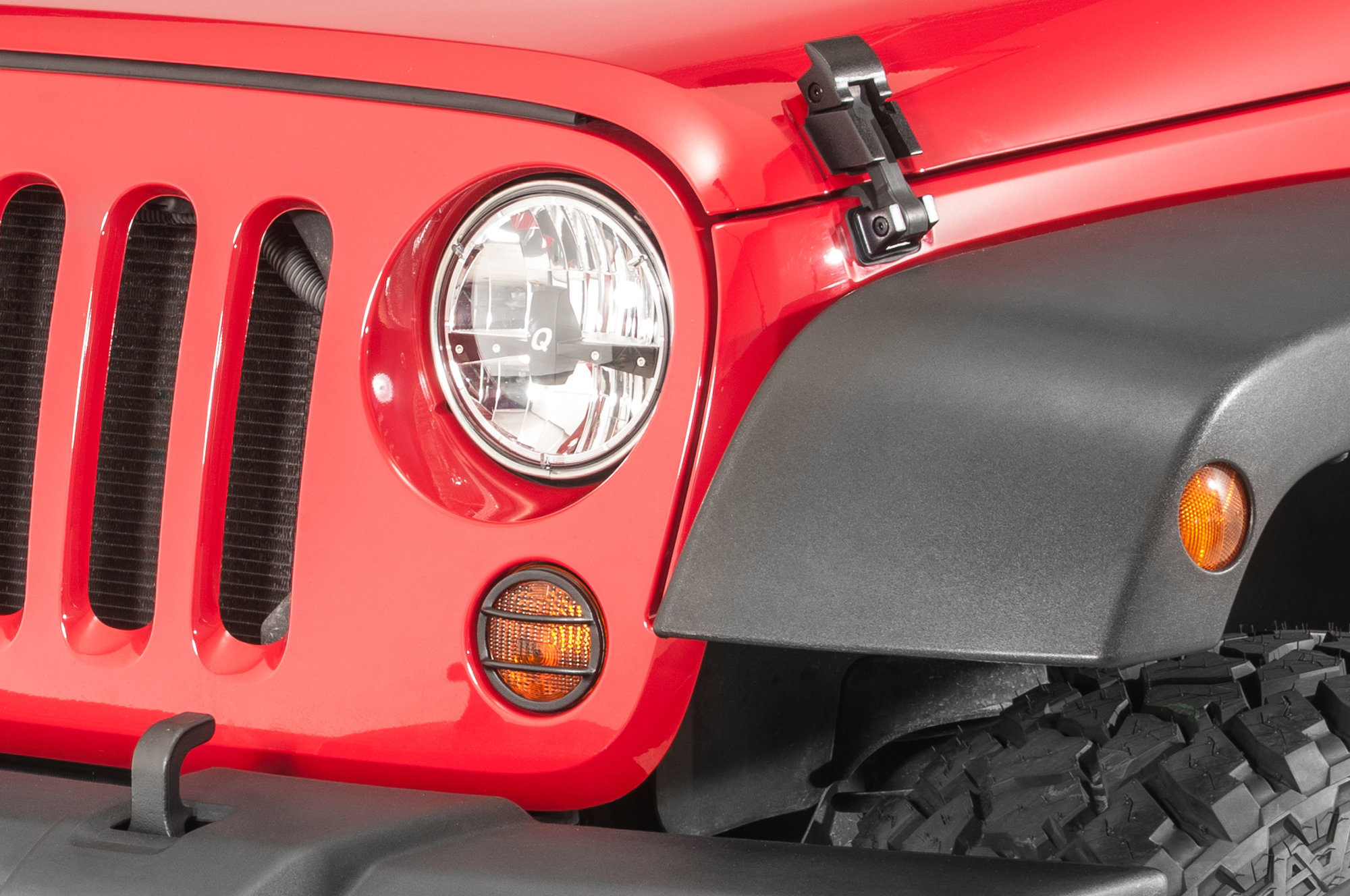 Kentrol Stainless Steel Front Marker Light Covers for 07-18 Jeep Wrangler JK