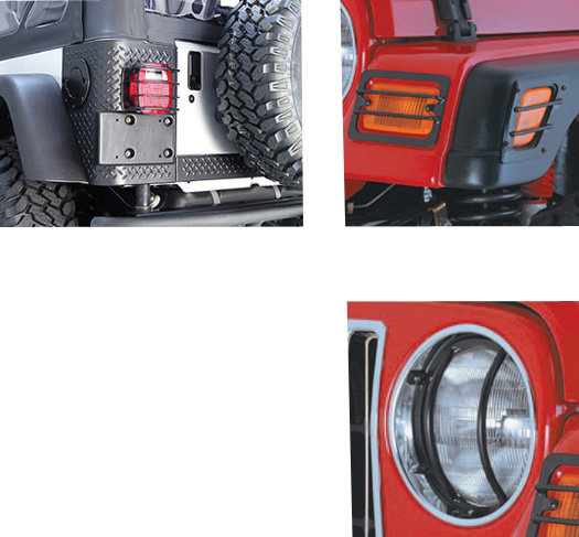 Rugged Ridge 12495.02 8 Piece Euro Light Guard Kit in Black for 97-06 Jeep Wrangler TJ & Unlimited TJ