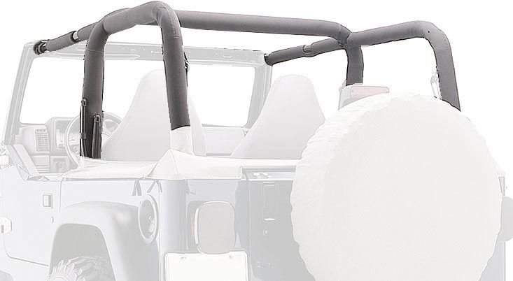 Rampage Products 769015 Roll Bar Padding Kit in Black Denim for 97-02 Jeep Wrangler TJ