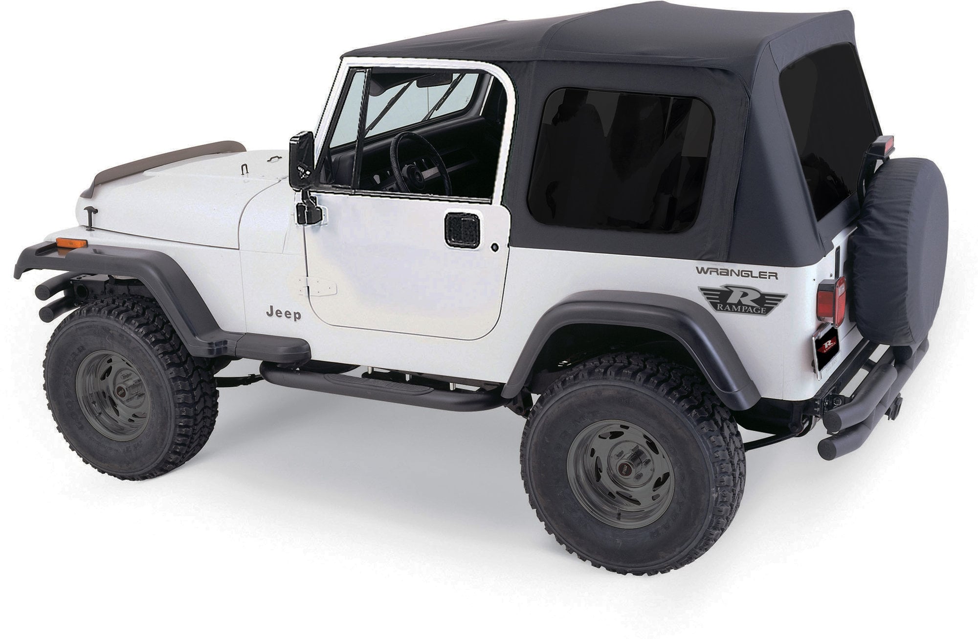 Rampage Products 68035 Complete Soft Top Kit with Tinted Windows for 76-95 Jeep CJ-7 & Wrangler YJ with Full Steel Doors