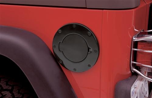 Smittybilt SB75006 Aluminum Fuel Door in Black for 97-06 Jeep Wrangler TJ