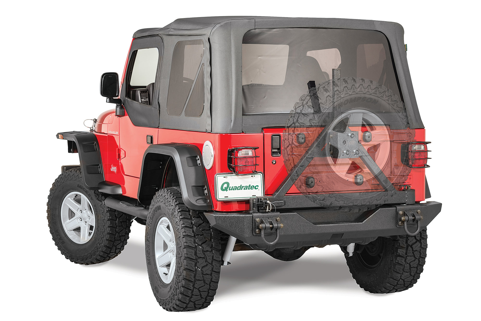 Rugged Ridge Xtreme Heavy Duty Rear Bumper & Tire Carrier in Textured Black for 76-06 Jeep CJ-5, CJ-7, CJ-8 Scrambler, Wrangler YJ, TJ & Unlimited