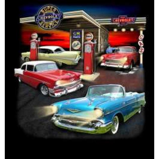 Chevy T-Shirt, 50's Gas Station | Medium