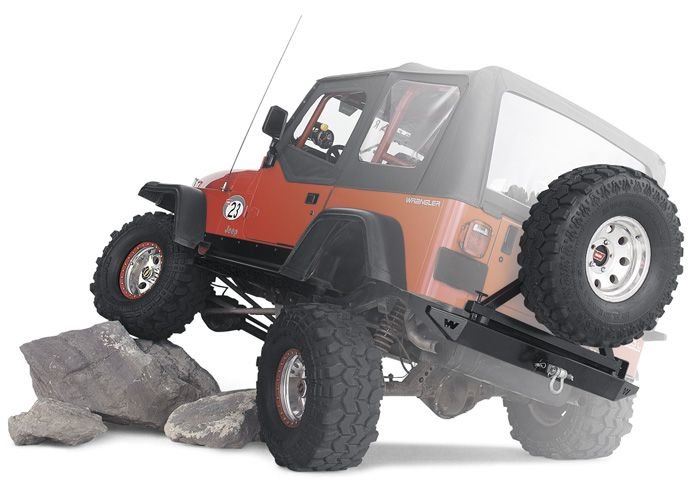 WARN  Rock Crawler Rear Bumper and Tire Carrier for 76-86 Jeep CJ-7