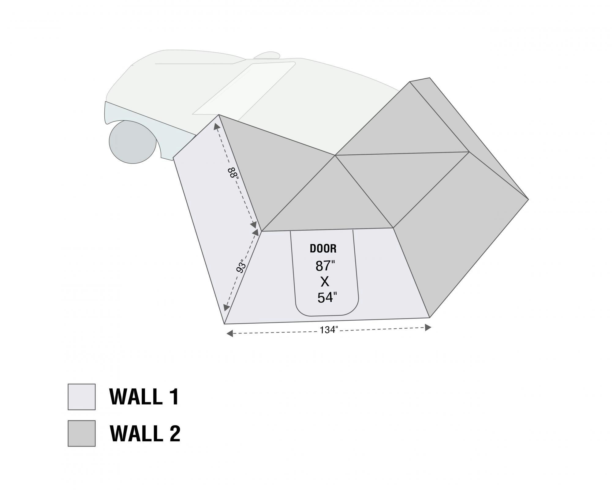 Overland Vehicle Systems 18299909 Nomadic 270 LT Awning Wall 1 Driver Side