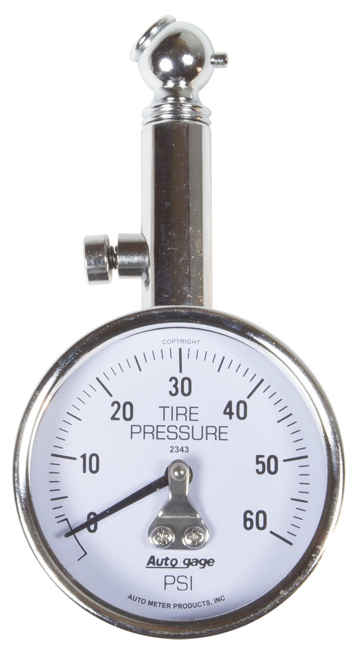 Auto Meter 2343 Autometer Tire Pressure Gauge 0-60 PSI Mechanical