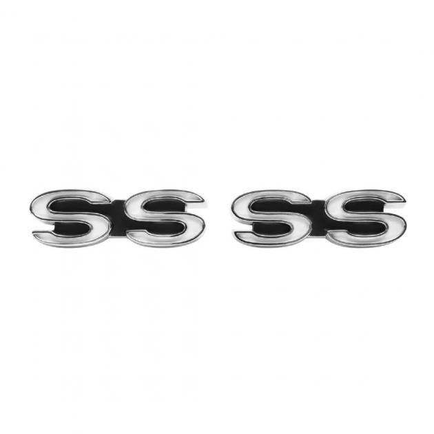 Trim Parts 68 Camaro Front Fender Emblem, SS, Pair 6750