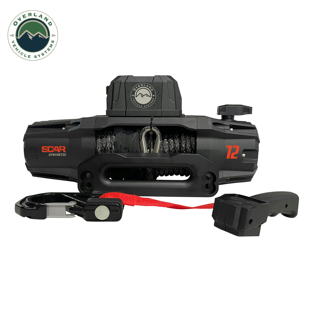 Overland Vehicle Systems 19129901 12.0 Winch-12,000 lb. Winch With Synthetic Rope & Wireless Remote