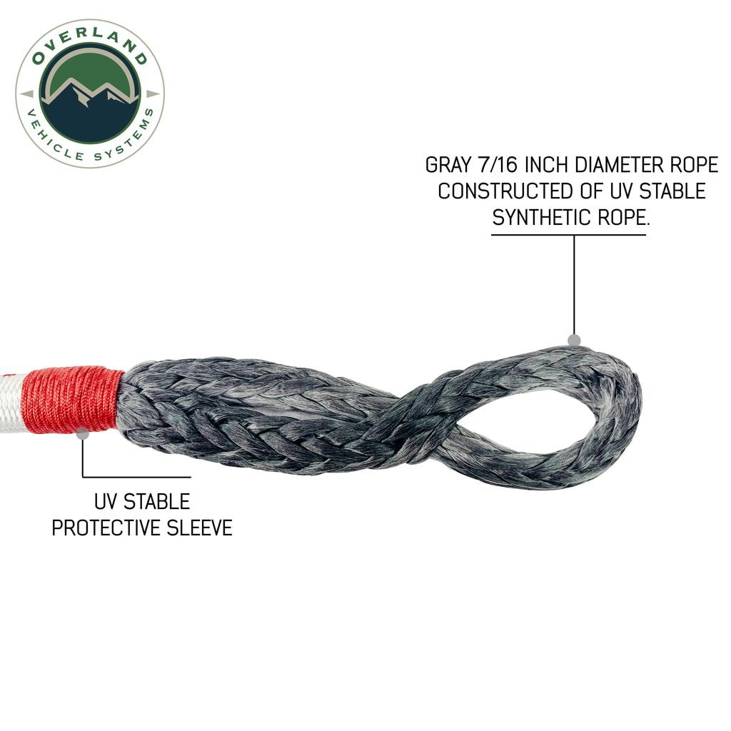 Overland Vehicle Systems 19129903 Soft Shackle 7/16 41,000 lb, with Loop & Abrasive Sleeve, 23 With Storage Bag