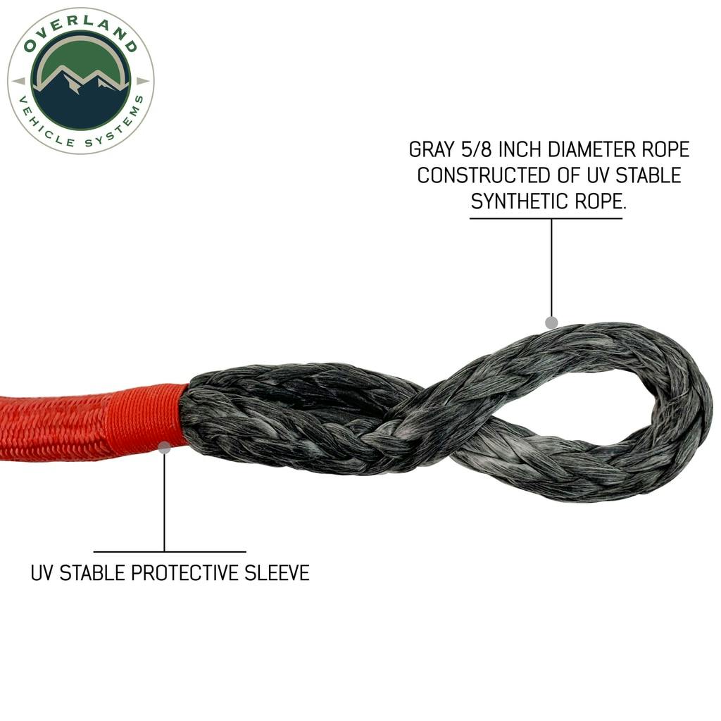 Overland Vehicle Systems 19149903 Soft Shackle 5/8 44,500 lb. With Loop & Abrasive Sleeve - 23 With Storage Bag