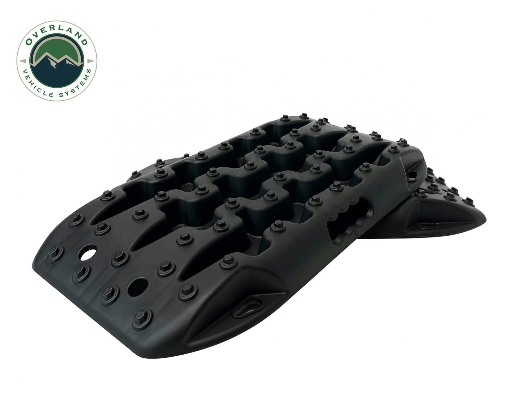 Overland Vehicle Systems 19169911 Recovery Ramp Small With Pull Strap and Storage Bag - Black/Black