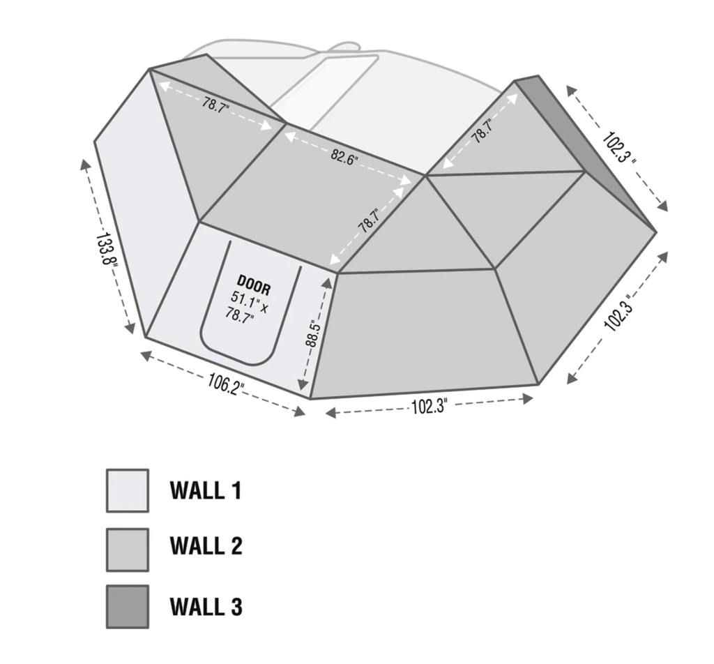 Overland Vehicle Systems 19539907 Nomadic Awning 270 Awning & Wall 1, 2, & 3, Mounting Brackets - Driverside