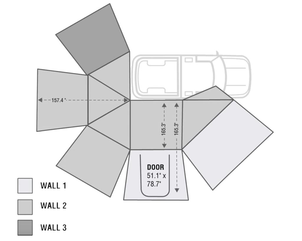 Overland Vehicle Systems 19549907 Nomadic Awning 270 Awning & Wall 1, 2, & 3, Mounting Brackets - Passenger Side