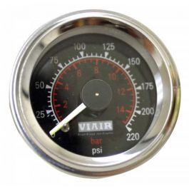 Black Faced, 220 PSI Dual Needle Air Gauge