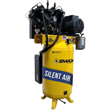 EMAX Premium 7.5 HP 1 PH 80 Gallon Vertical With Air Silencer-With Pressure Lube Pump