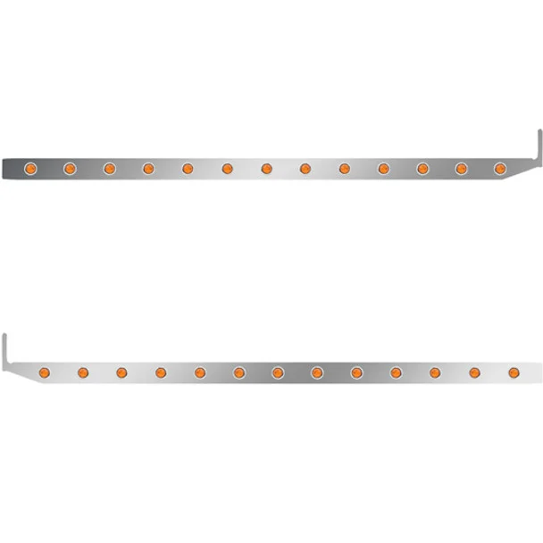 2.5 X 72 Inch Sleeper Panel W/ 13 – 3/4 Inch Amber/Amber LED Lights For Peterbilt 567, 579 – Pair