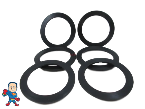 2″ Heater Pump Union Gaskets for Hot Tub Spa – 6 Pack | 2 1/2″ Lip | Balboa Gecko Compatible