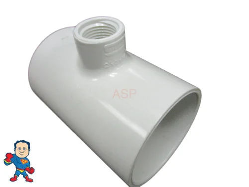 2″ Slip x 1/2″ FPT x 2″ Slip Reducing Tee Fitting for Hot Tub Plumbing