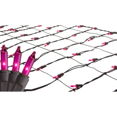 2′ x 8′ Pink Mini Net Style Tree Trunk Wrap Christmas Lights – Brown Wire