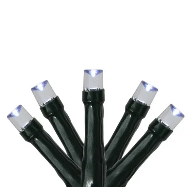 200 Cool White USB LED Wide Angle Christmas Lights – 50 ft Green Wire