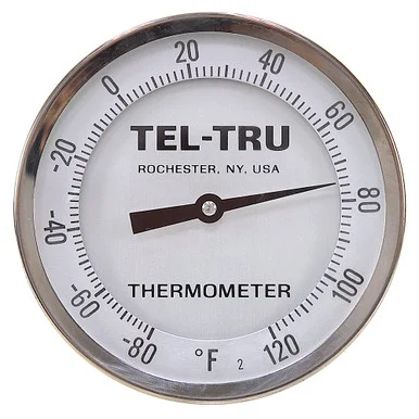 `-80 – 120° F 5″ Face 6″ Stem Thermometer Teltru AA575R Series 42100631