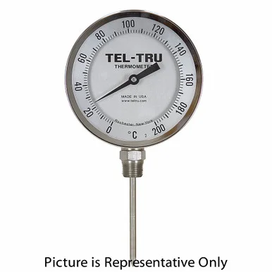 `-10 – 110° C 5″ Face 6″ Stem Thermometer Teltru BC550R Series 40100674