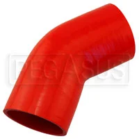 Red Silicone Hose, 3 1/4″ I.D. 45 degree Elbow, 4″ Legs