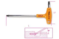 Beta Tools 96TBP/5 T-Handle Ball End Hex Key Wrench, 5mm