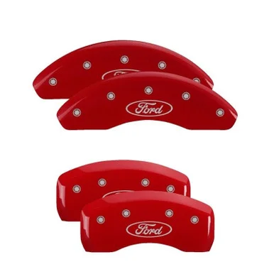 Ford Bronco Sport Red Caliper Covers with Silver Ford Oval Logo by MGP Caliper Covers