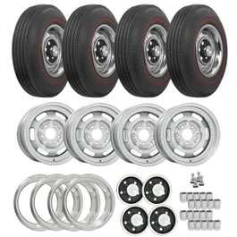 1964-67 GTO US Royal Bias Ply 775-14 Redline OE Tire/Wheel Package