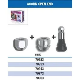 Gorilla 70983 – Acorn Open End Wheel Installation Kits 1/2″ (Quantity: 16 Lugs/4 Locks/4 Valve Stems)