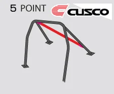 Cusco D1 Roll Cage – Mitsubishi Lancer Evolution IX 05-08 5-Point, Rear, 2 Passenger with Diagonal Bar